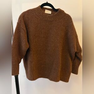 De Rococo oversized Brown Women's Crew Neck Sweater